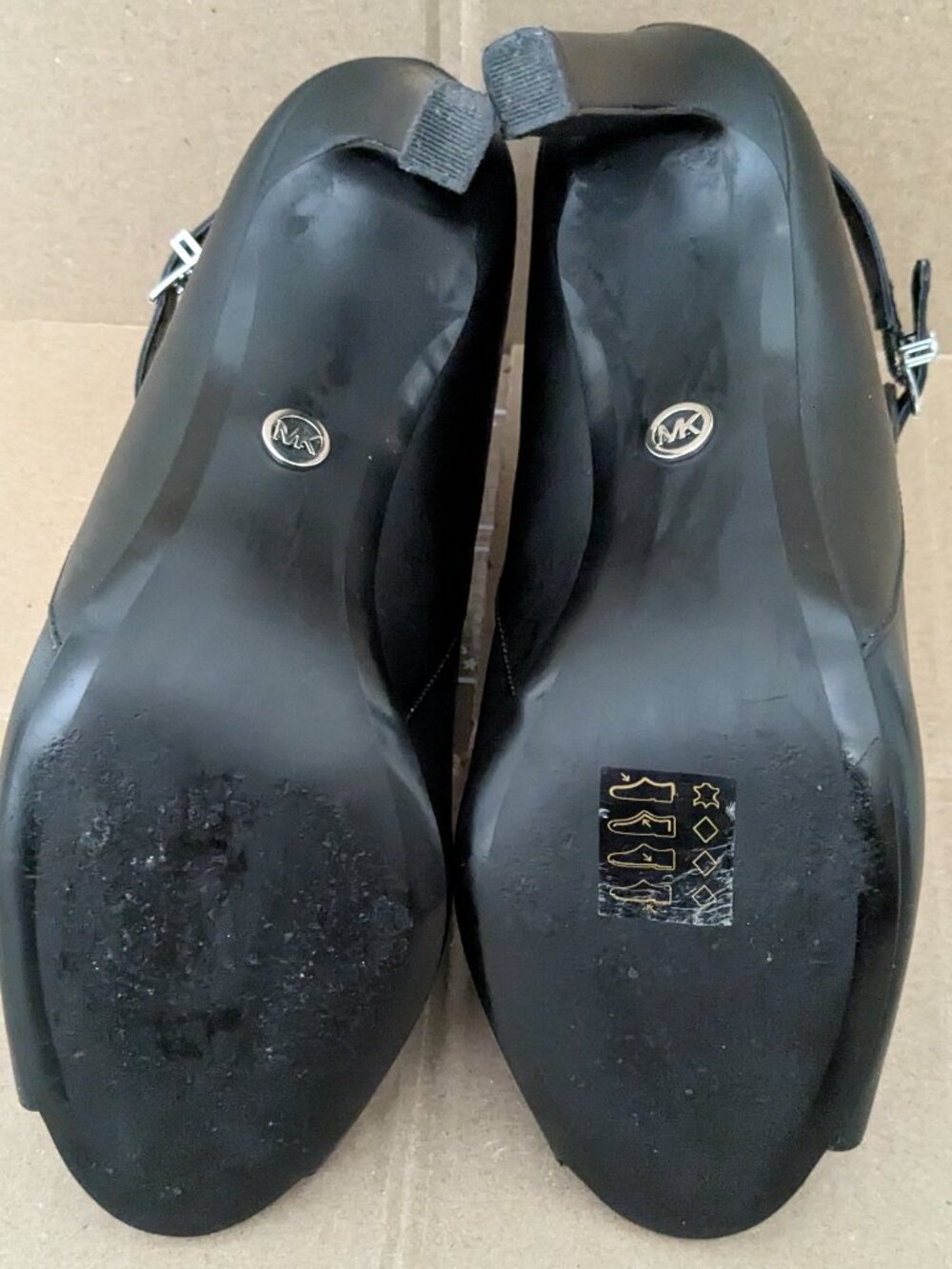 Michael Kors Lawson Booties Women:s High Heel Open Toe Black Leather Sz 11 $165 - Picture 13 of 14